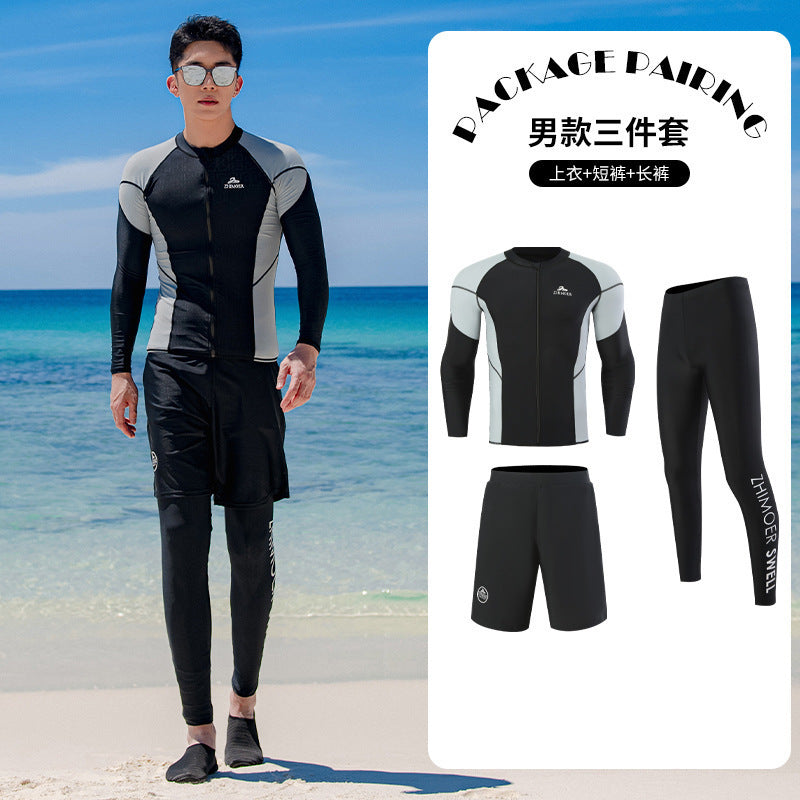 Diving suit women's new couple anti-DDoS swimsuit split long-sleeved trousers quick-drying surfing snorkeling suit jellyfish suit men