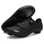 Cross-Border Locking Cycling Shoes, Hard-Soled Mountain Road Bike Locking Shoes, Pure Black Power-Assisted Cycling Shoes, Cycling Sports Shoes