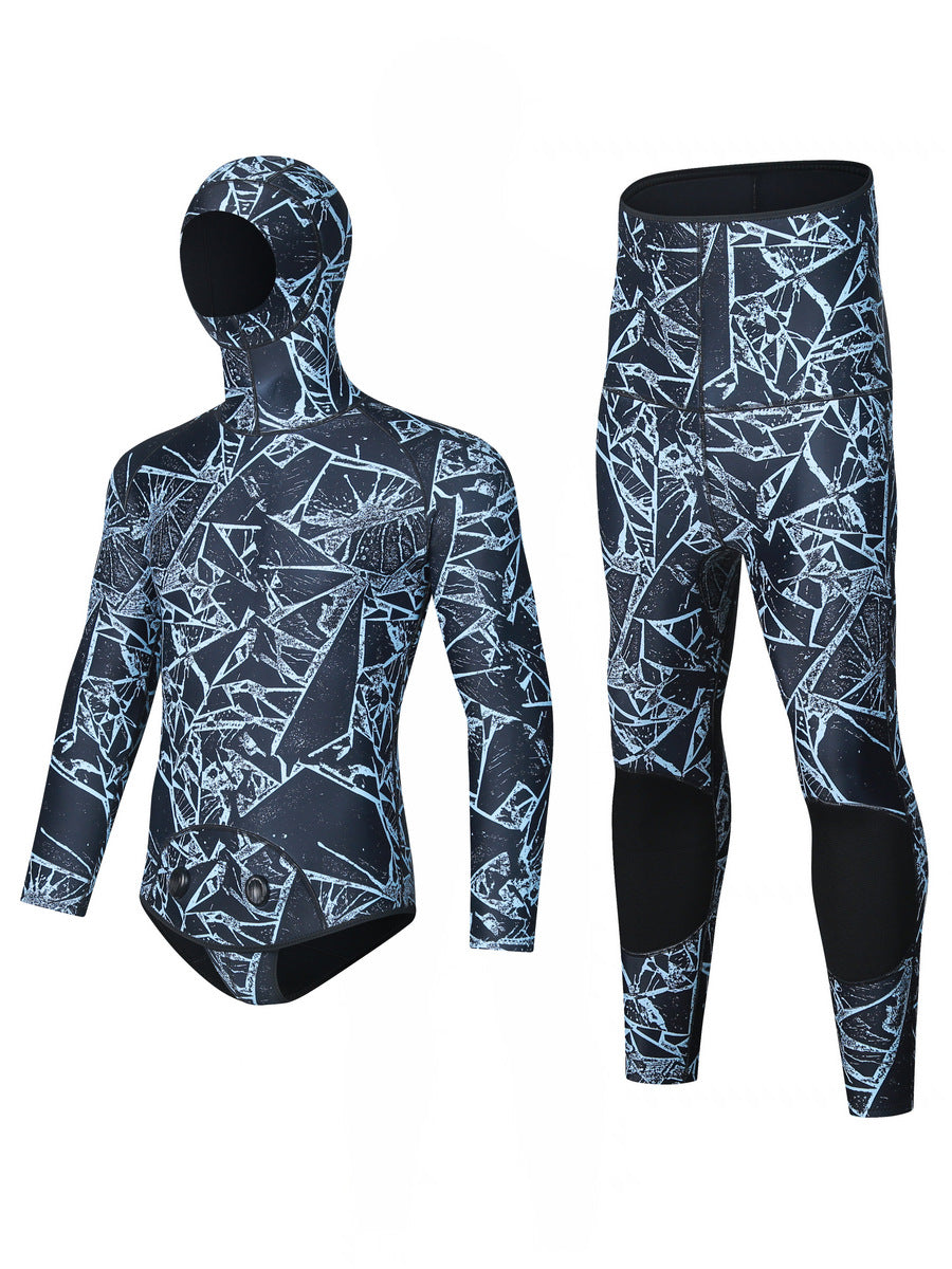 Split Diving Suit 3mm Deep Snorkeling Swimming Long Sleeve Cold-proof Warm Elastic Surf Fishing Jellyfish Suit Fish Hunting Suit