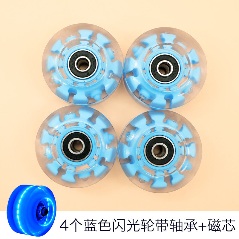Double-row roller skates luminous wheel four-wheel skates skateboard universal transparent flash wheel skating rink roller skate wheel