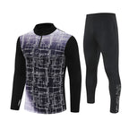 Half-Zip Pullover Football Training Suit Set Light Plate Long-Sleeved Autumn and Winter Appearance Suit Knitted Sportswear Customization