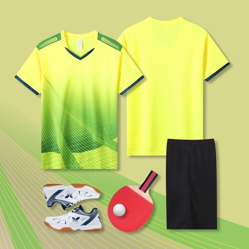 [Zhengxiang Factory Store] Table Tennis Suit Men's and Women's Quick-drying Short-sleeved Sports Training Competition Suit suit