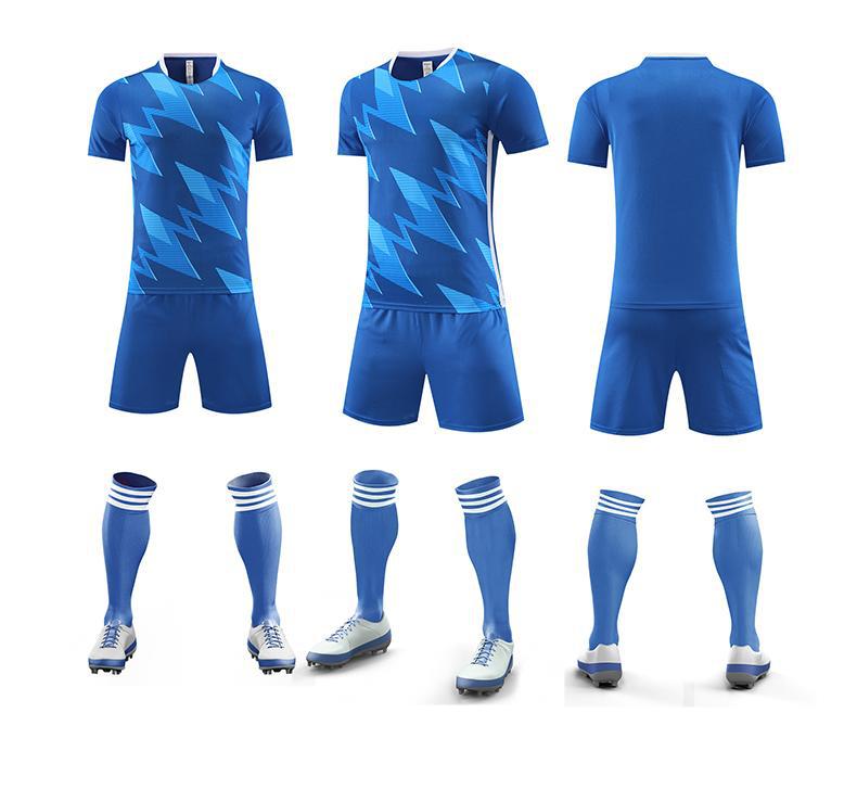 Football Uniform Suit Men's and Women's Game Team Uniform Adult Children's Sports Short-Sleeved Training Uniform Summer Breathable Football Jersey