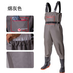 Anti-puncture Steel Bottom Double Knee-pads Water Pants Half-length Rain Pants Waterproof Clothes Catching Fish-catching Hooded Fishing Leather Fork Water Vent