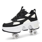 Cross-border heywalk shoes children invisible four-wheel retractable pulley shoes flash fashion skates 4-wheel sports men