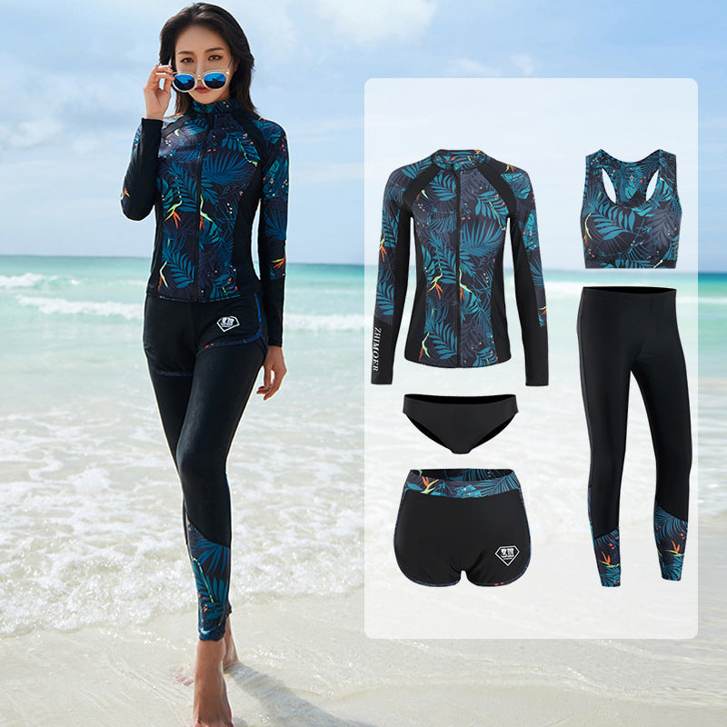 Sun Protection Quick-Drying Diving Suit Split Long-Sleeved Long Pants Swimwear Jellyfish Suit Couple Warm Men's Swimwear Women's Surfing Suit