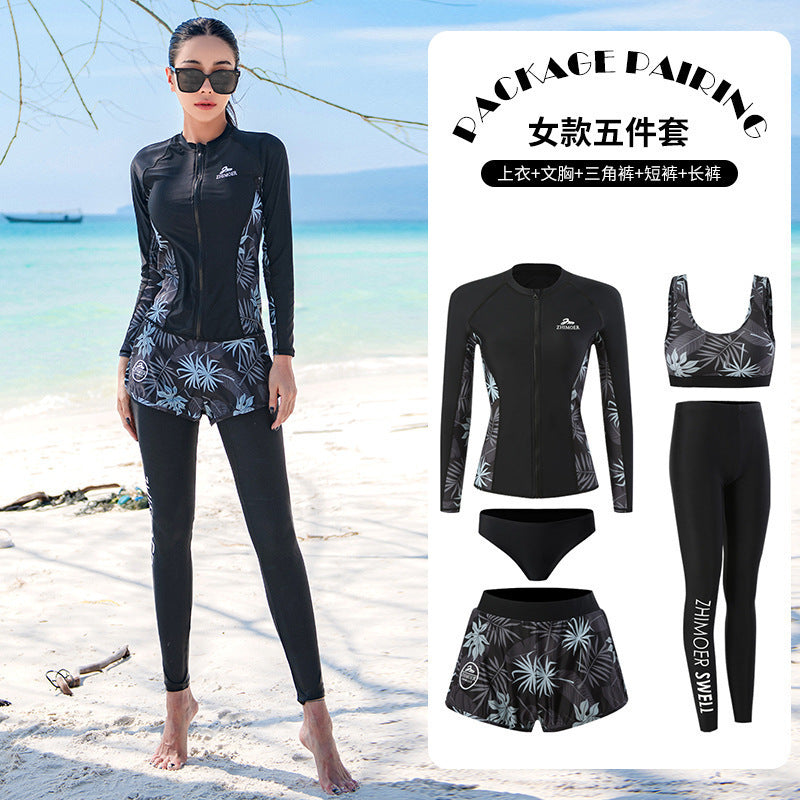 Diving suit women's new couple anti-DDoS swimsuit split long-sleeved trousers quick-drying surfing snorkeling suit jellyfish suit men