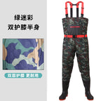 Anti-puncture Steel Bottom Double Knee-pads Water Pants Half-length Rain Pants Waterproof Clothes Catching Fish-catching Hooded Fishing Leather Fork Water Vent