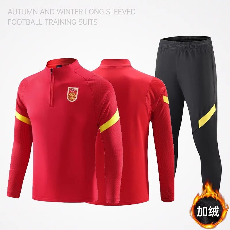 Football Training Clothing suit Men's Jersey Long Sleeve Winter Competition Team Clothing Adult Children's Jersey appearance uniform Football uniform