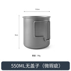 TA1 Pure Titanium Mug Outdoor Picnic Water Cup Coffee Cup Camping Tea Portable Single Layer Folding Handle Drinking Water