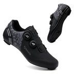 Road Mountain Men's and Women's Locked Bicycle Lockless Shoes Hard Sole Spinning Bicycle Riding Shoes Gym Black