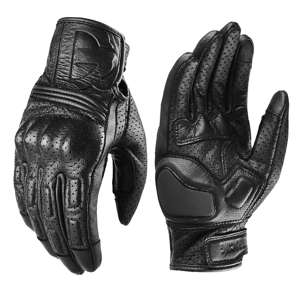 Motorcycle riding gloves leather autumn and winter retro warm anti-fall Knight motorcycle equipment Four Seasons windproof gloves
