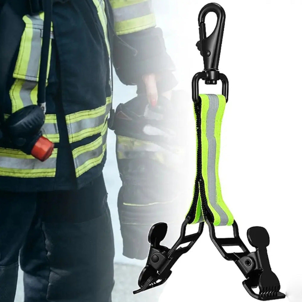 Cross-border fire gloves clip support with reflective nylon webbing firefighter gloves strap nylon webbing buckle