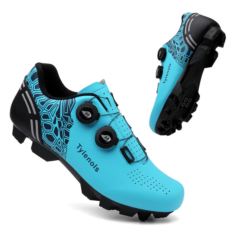 Road Mountain Men's and Women's Locked Bicycle Lockless Shoes Hard Sole Spinning Bicycle Riding Shoes Gym Black