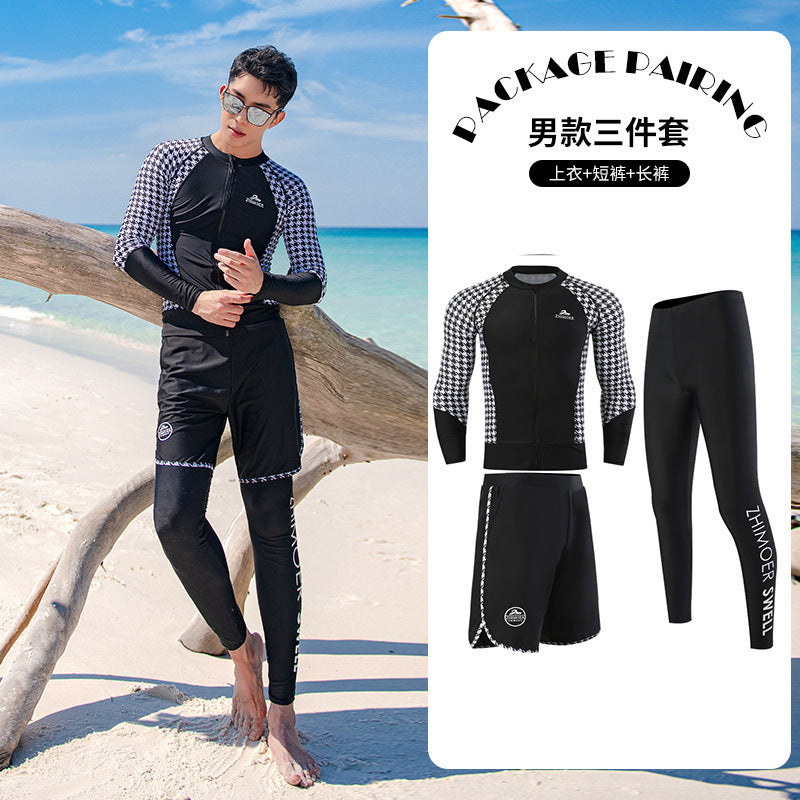 Diving suit women's new couple anti-DDoS swimsuit split long-sleeved trousers quick-drying surfing snorkeling suit jellyfish suit men