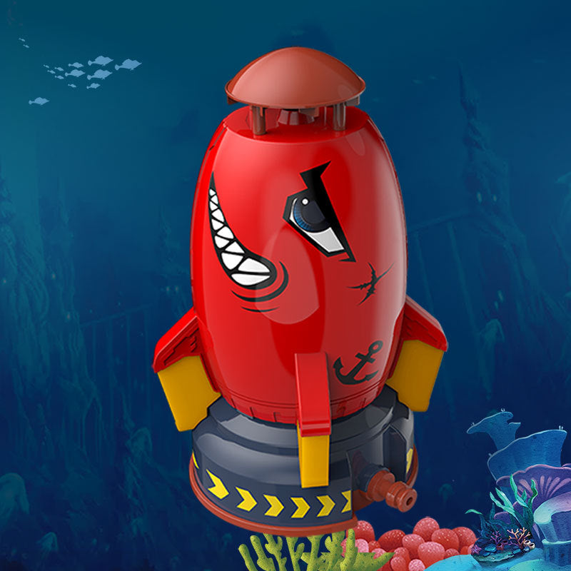 Cross-border new e-commerce space rocket sprinkler children's outdoor water pressure lift rotating water spray water toys