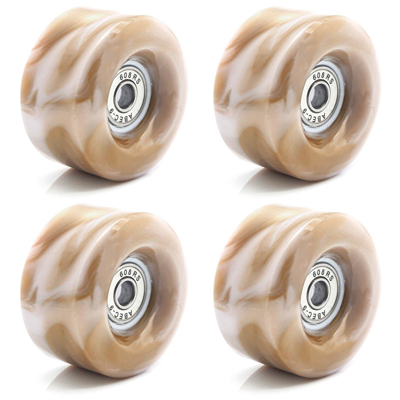 Double-row roller skates PU high elastic shock absorption mixed color wheel four-wheel skates non-luminous wheel roller skate universal wheel