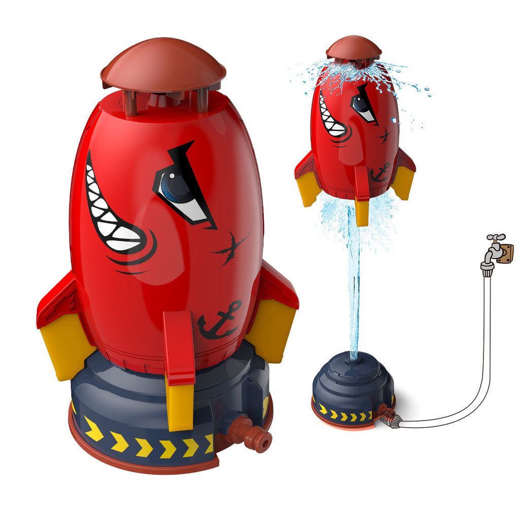 Cross-border new e-commerce space rocket sprinkler children's outdoor water pressure lift rotating water spray water toys