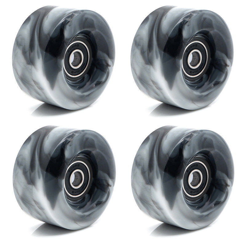 Double-row roller skates PU high elastic shock absorption mixed color wheel four-wheel skates non-luminous wheel roller skate universal wheel