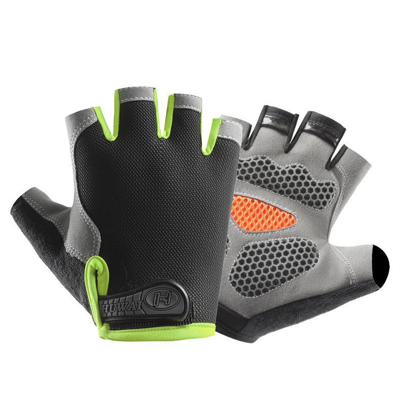 Cycling Gloves Fitness Half-Finger Spring and Summer Men's and Women's Mountain Bike Short-Finger Non-Slip Shock-Absorbing Breathable Quick-Drying