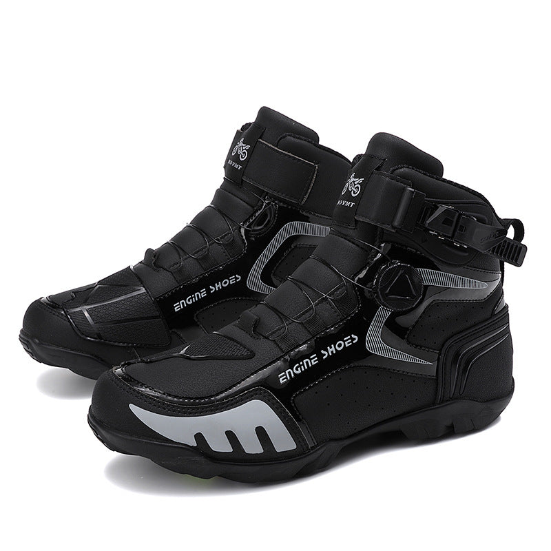 Cross-Border Large Size Motorcycle Shoes Men's Knight Shoes Racing Short Boots Non-Slip Outdoor Sports Motorcycle Riding Equipment Motorcycle Riding