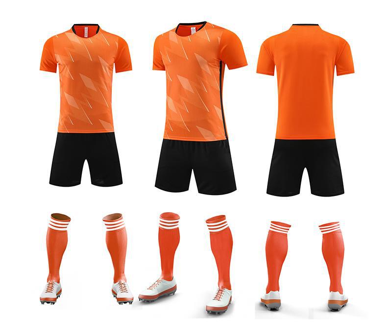Football Uniform Suit Men's and Women's Game Team Uniform Adult Children's Sports Short-Sleeved Training Uniform Summer Breathable Football Jersey