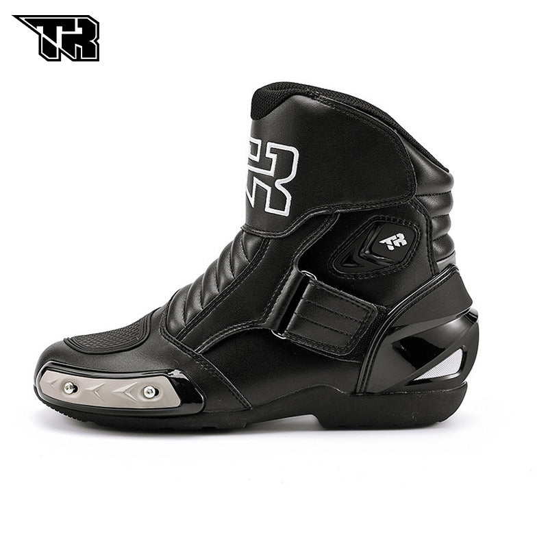 Hong Kong TR Motorcycle Riding Boots Men's Four Seasons Motorcycle High-top Racing Road Shoes Anti-fall Off-road Motorcycle Rally Boots