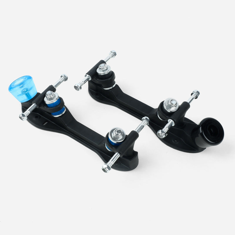 Double-row roller skates PP plastic base four-wheel roller skates triangle bracket skates bottom plate adjustable brake head