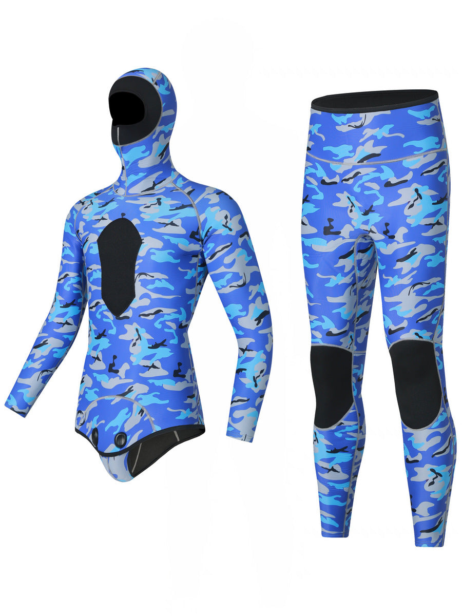 Split Diving Suit 3mm Deep Snorkeling Swimming Long Sleeve Cold-proof Warm Elastic Surf Fishing Jellyfish Suit Fish Hunting Suit