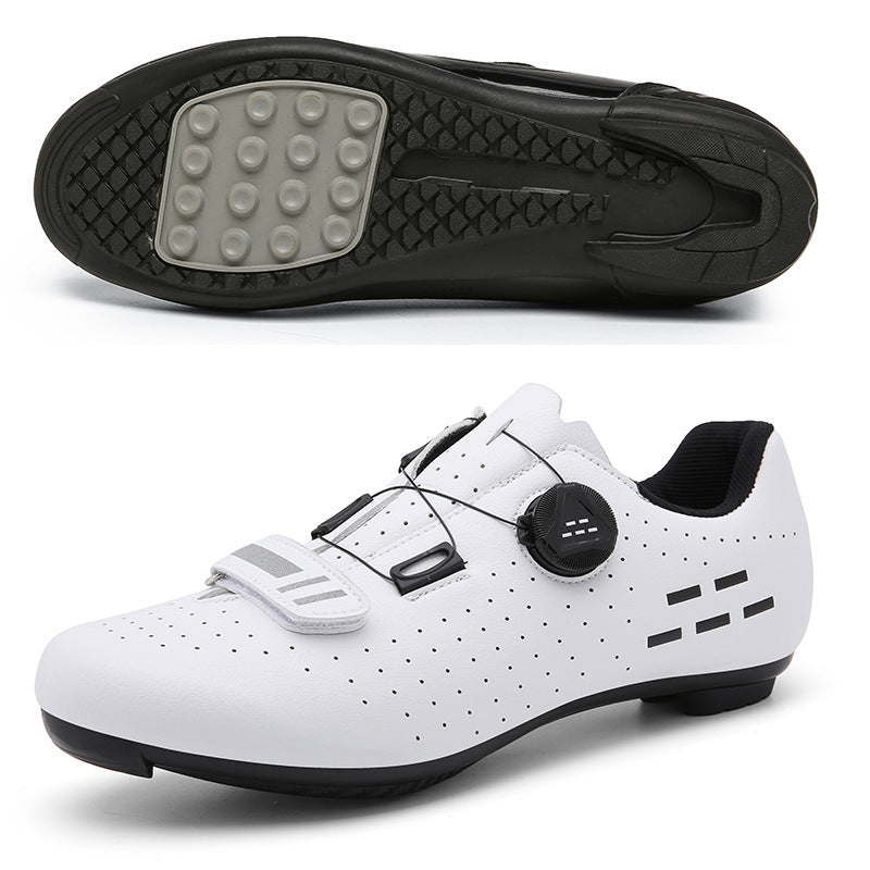 Road Mountain Men's and Women's Locked Bicycle Lockless Shoes Hard Sole Spinning Bicycle Riding Shoes Gym Black