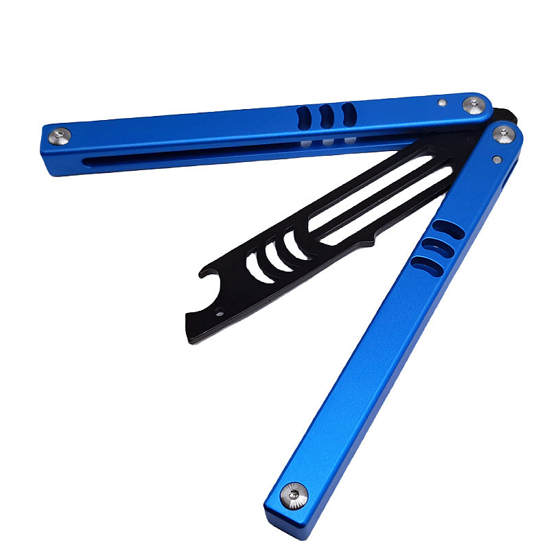 Factory Direct Sales Shark Butterfly Practice Knife Shaft Set Safety Version Fancy Training Knife Bottle Opener Unedged
