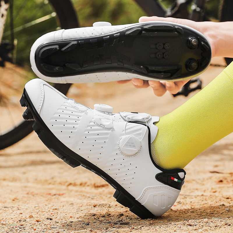 Road Bike Lock Shoes, Bicycle Riding Shoes, Lock-Free Summer Hard-Soled Mountain Bike Breathable and Wear-Resistant Professional Cycling Lock Shoes