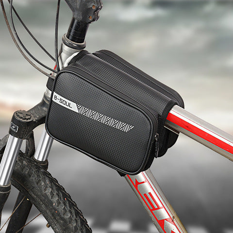 Bicycle bag front beam bag mountain bike bag mobile phone bag upper tube bag waterproof saddle bag riding equipment accessories