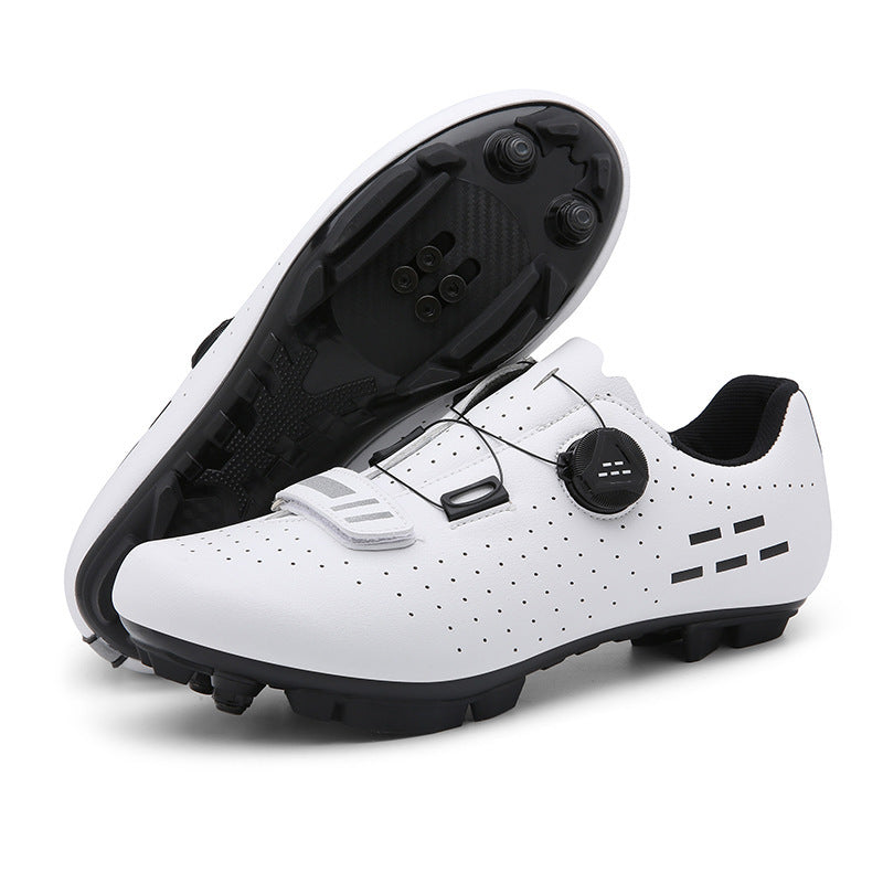 Road Mountain Men's and Women's Locked Bicycle Lockless Shoes Hard Sole Spinning Bicycle Riding Shoes Gym Black