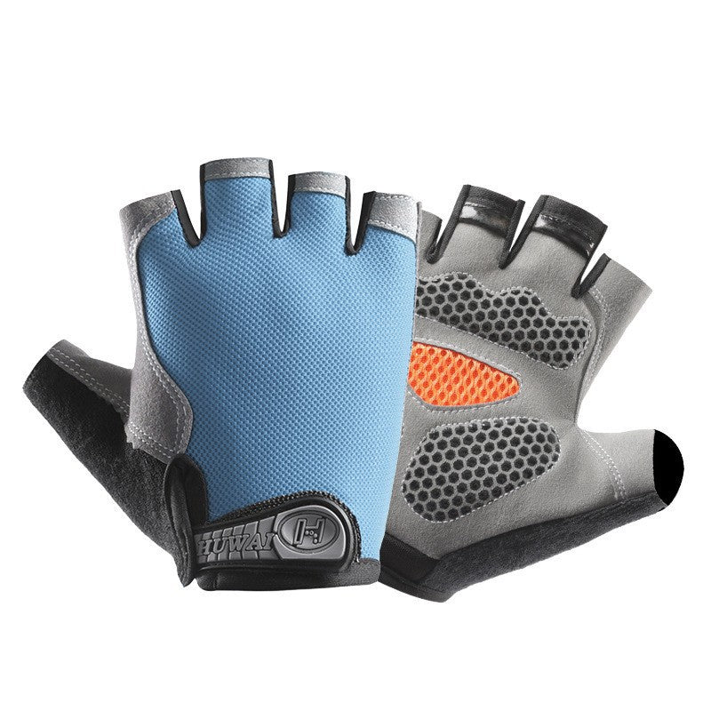 Cycling Gloves Fitness Half-Finger Spring and Summer Men's and Women's Mountain Bike Short-Finger Non-Slip Shock-Absorbing Breathable Quick-Drying