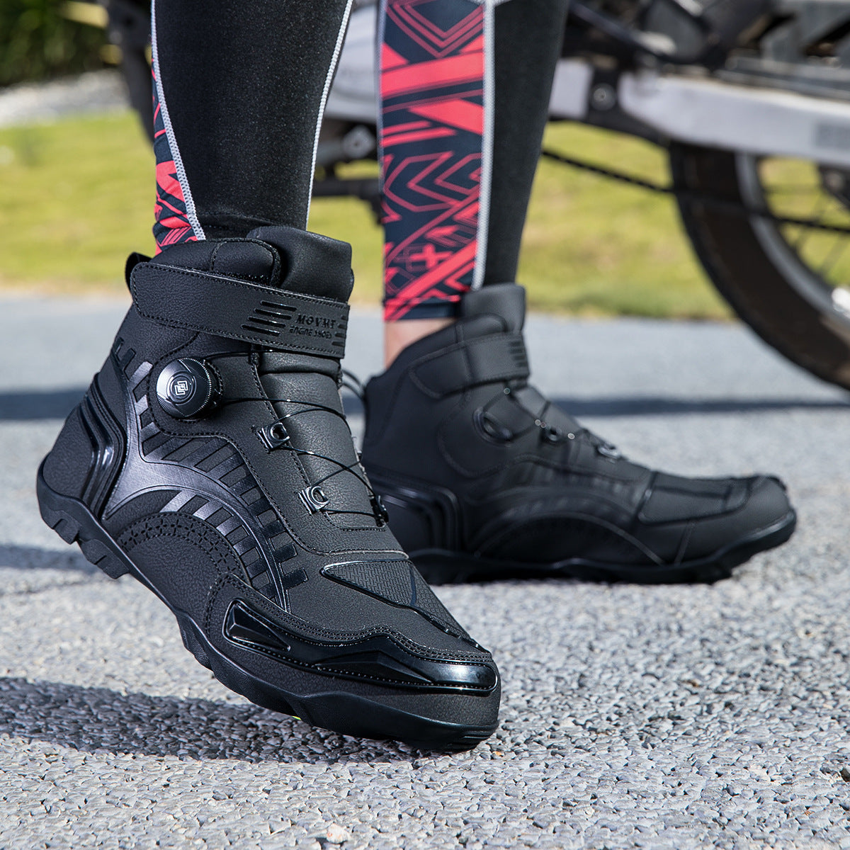 Cross-Border Large Size Motorcycle Shoes Men's Knight Shoes Racing Short Boots Non-Slip Outdoor Sports Motorcycle Riding Equipment Motorcycle Riding