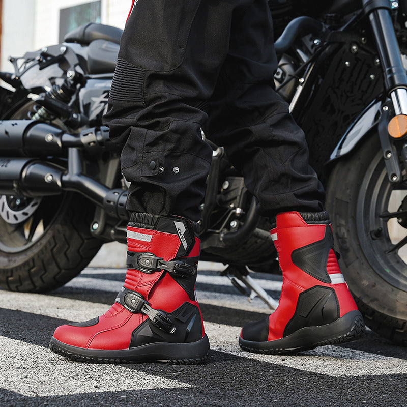Cross-Border Motorcycle Riding Shoes, Rally Boots, Anti-Fall, Breathable, Anti-Fall Rider Equipment, Road Racing Shoes, Parkour Shoes, All Seasons