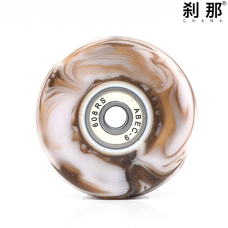 Double-row roller skates PU high elastic shock absorption mixed color wheel four-wheel skates non-luminous wheel roller skate universal wheel