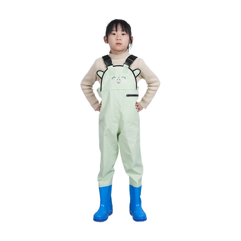 Children's Waterproof Jumpsuit for Playing in Water, Kindergarten Waterproof Clothing for Catching Fish, Wading Shoes, Beach Sun Protection