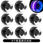 6536 double-row roller skates color luminous wheel four-wheel roller skates land skateboard universal PU transparent flash wheel