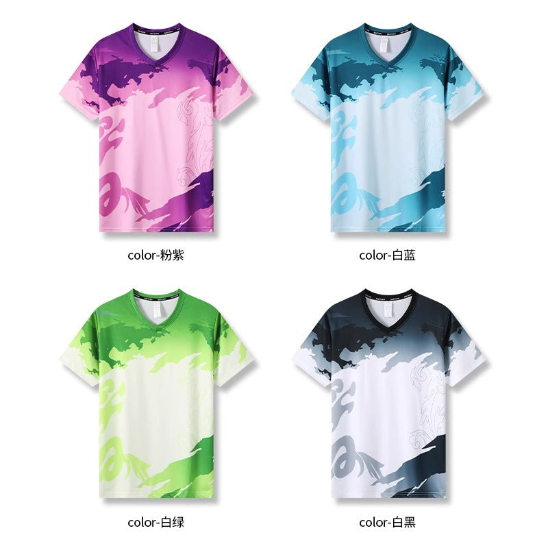 [Zhengxiang Factory Store] Table Tennis Suit Men's and Women's Quick-drying Short-sleeved Sports Training Competition Suit suit