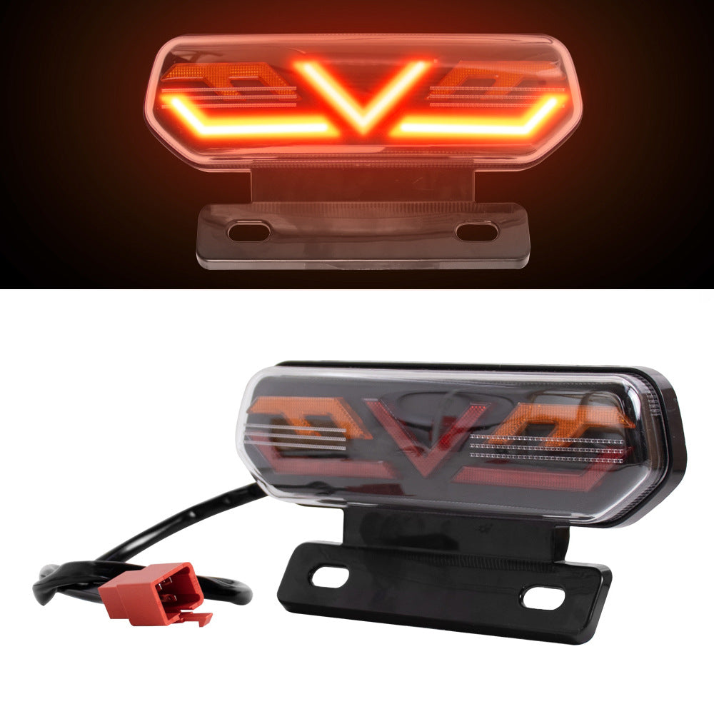 Factory wholesale electric car motorcycle tail light assembly 12V with bracket LED horse racing three-in-one driving tail light