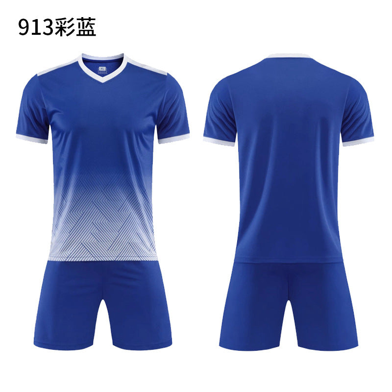 Football Uniform Set for Men and Women, Custom Printed Competition Team Uniforms, Breathable Training and Competition Uniforms, Children's Short-Sleeved Jerseys for Fans