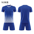 Football Uniform Set for Men and Women, Custom Printed Competition Team Uniforms, Breathable Training and Competition Uniforms, Children's Short-Sleeved Jerseys for Fans