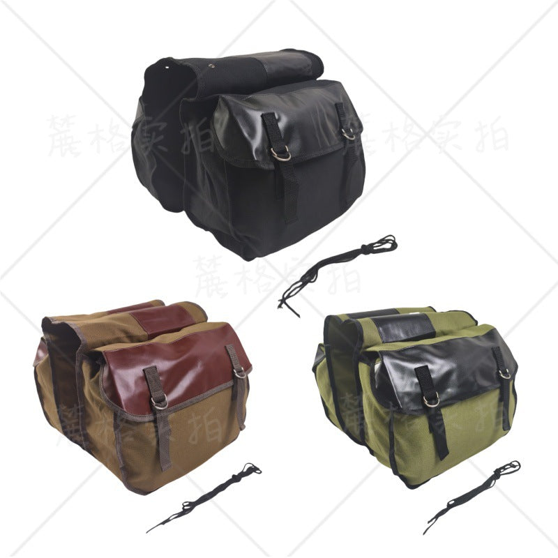 Y Cross-Border Weighted Cycling Bag, Old Model Bicycle Rear Pannier Bag, Mountain Bike Motorcycle Equipment Bag, Durable Canvas