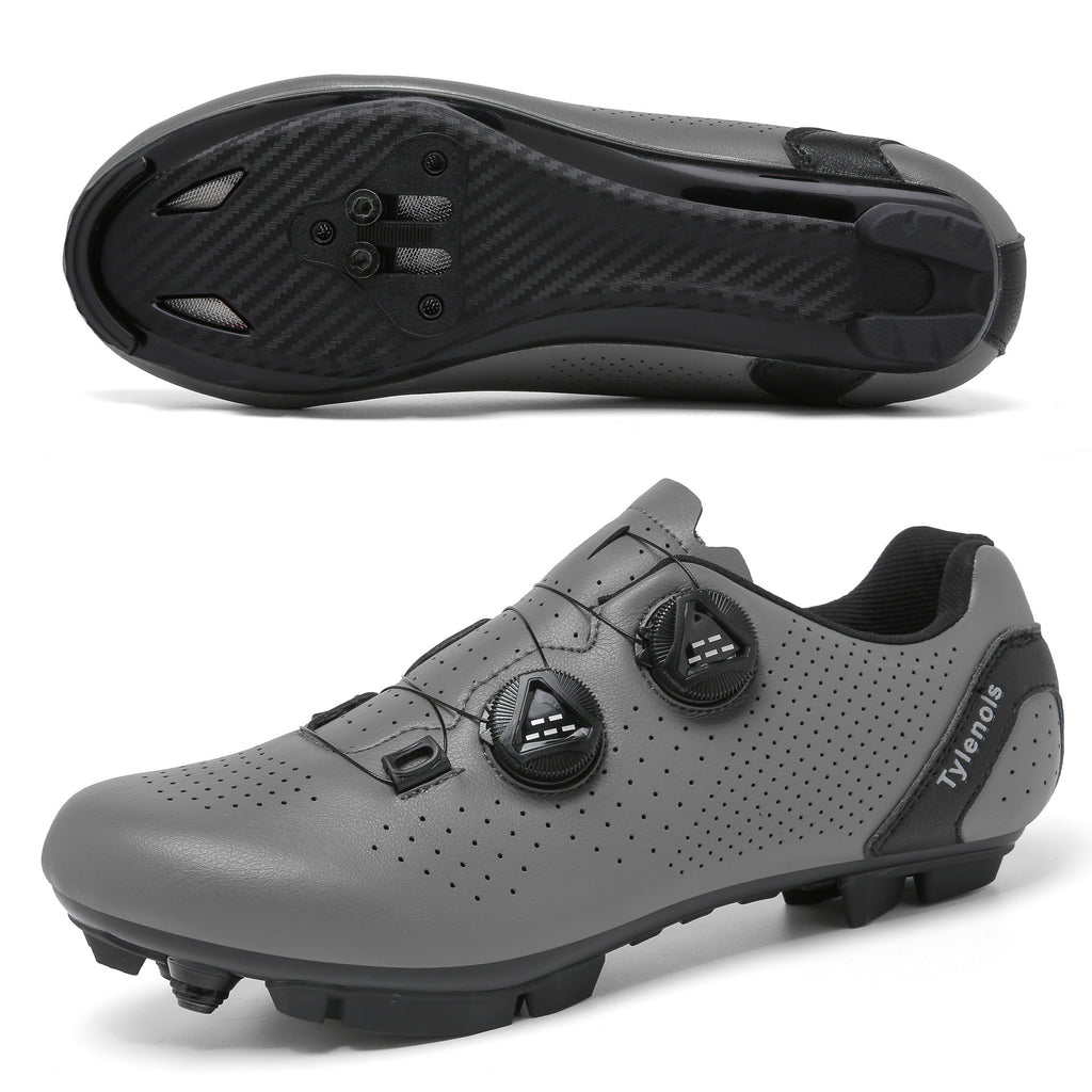 Road Mountain Men's and Women's Locked Bicycle Shoes, Lock-Free Shoes, Hard-Soled Spinning Cycling Shoes, Gym Black