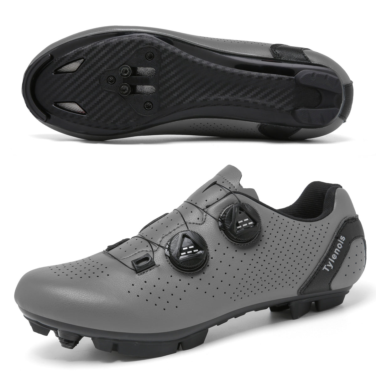 Road Mountain Men's and Women's Locked Bicycle Shoes, Lock-Free Shoes, Hard-Soled Spinning Cycling Shoes, Gym Black