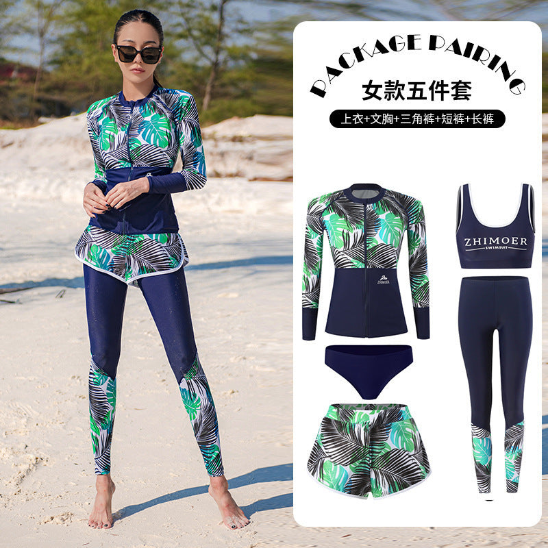 Diving suit women's new couple anti-DDoS swimsuit split long-sleeved trousers quick-drying surfing snorkeling suit jellyfish suit men