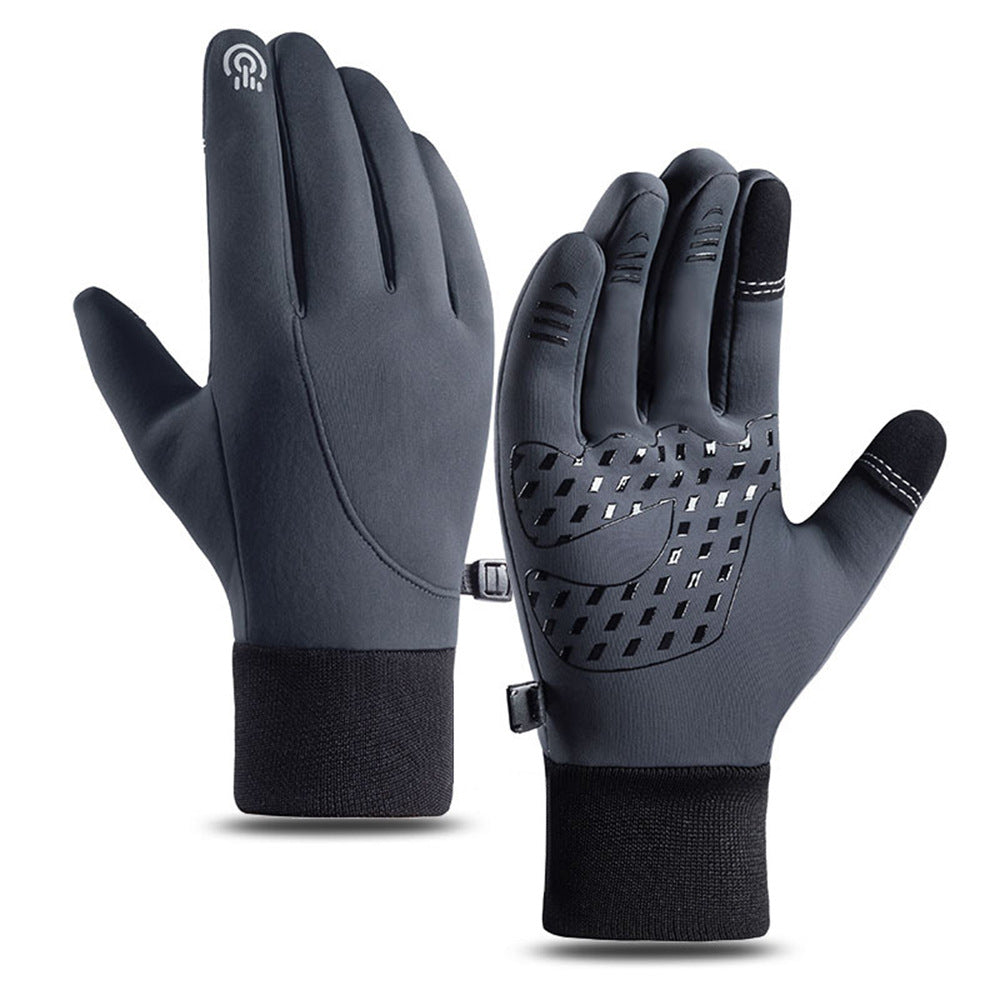 Winter Fleece-Lined Gloves, Windproof, Waterproof, Thickened and Warm, Touchscreen-Compatible, Non-Slip Gloves, Ample Stock, Available for Dropshipping