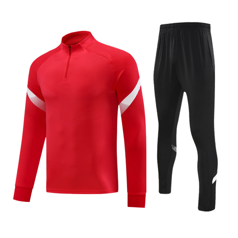 Autumn and Winter Velvet Half-Zip Pullover Long-Sleeved Training Clothing Set Kidsren's Football Appearance Clothing Running Sportswear Customization